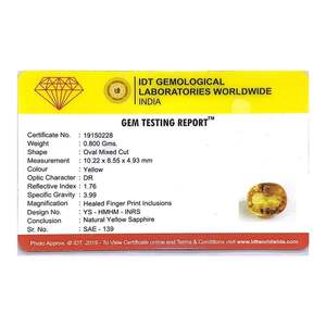 Saphir Jaune Naturel de 4 Carats, Pierre Non Montée, Taille Émeraude Facettée, Topaze - Product Image 4