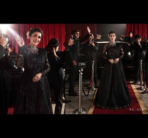 2025 nureh ชุดเดรสผ้าชีฟอง4ชิ้นตกแต่งและปักลายหรูหราพร้อมชุด dupatta pakistani salwar kameez - Product Image 1