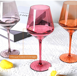 Coupe à vin vintage, mariage, couleur personnalisée, luxe, fête à domicile, boisson, grande coupe à vin de Bourgogne, verre coloré, <span class=keywords><strong>gobelet</strong></span> - Product Image 4