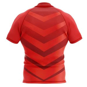Camiseta de rugby ventilada con paneles de contraste de estilo de cuello moderno Diseño de ajuste cómodo y opciones de ilustraciones de equipo sublimadas en negrita - Product Image 4
