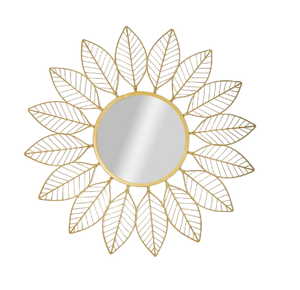 Espejo Redondo Artesanal para Baño, con Marco de Metal Fundido con Diseño Floral, Espejo de Pared de Diseño Único - Product Image 5