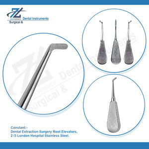 Juego de elevador de raíz de acero inoxidable para Hospital de Londres, instrumentos quirúrgicos dentales manuales de extracción izquierda/derecha - Product Image 3