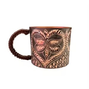 Tasse martelée en cuivre de designer moderne avec finition polie, parfaite pour les tables élégantes et un usage quotidien - Product Image 5