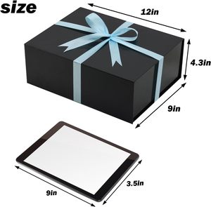 Sang trọng màu đen phẳng Gấp Giấy Hộp quà tặng từ đóng cửa tùy chỉnh logo in tái chế bao bì các tông Matt cán - Product Image 2