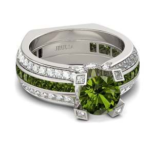 Ensemble de bagues de mariage Jeulia en argent sterling à coupe ronde interchangeable - Product Image 2