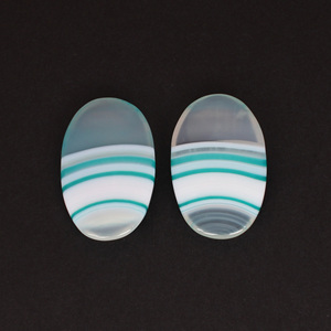 Piedra Preciosa Suelta, Cabujón Ovalado de Ágata Azul Encaje, para Fabricación de Joyas, Anillos, Pendientes, Piedra Preciosa Artesanal - Product Image 4