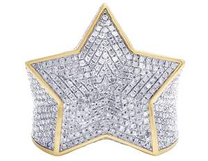 Bague rappeur en forme d'étoile de championnat Hip Hop VVS Moissanite et diamant entièrement glacée en argent S925 personnalisée pour hommes - Product Image 1