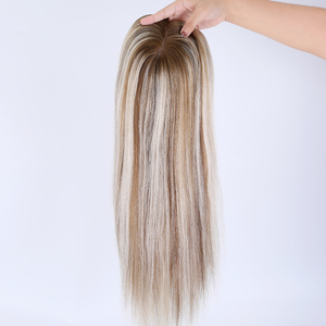 Extensiones <span class=keywords><strong>de</strong></span> Cabello <span class=keywords><strong>de</strong></span> Lujo con Clip, Topper <span class=keywords><strong>de</strong></span> Seda 7x8 <span class=keywords><strong>de</strong></span> 18 Pulgadas, Color Castaño Ceniza con Reflejos Plateados, 150% <span class=keywords><strong>de</strong></span> Densidad para una Cobertura Total y Cabello Voluminoso - Product Image 5