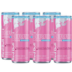 Boisson énergisante Red Bull de qualité supérieure, sans sucre, aux fruits rouges, 250 ml, stimule la vigilance et l'endurance, faible en calories, boisson énergisante rafraîchissante - Product Image 1
