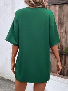 Camisetas de peso pesado para mujer, camiseta informal para mujer, camiseta de gran tamaño para mujer - Product Image 2