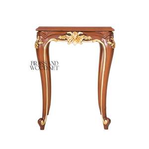 Mesa Auxiliar Cuadrada de Lujo con Incrustaciones de Marquetería con Motivo Griego y Adornos de Follaje en Latón Dorado para Decoración Clásica de Esquinas del Hogar - Product Image 2