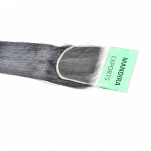 Sin procesar 8-32 pulgadas 5*5 HD cierre recto virgen Natural indio templo extensiones de cabello negro largo cutícula alineada cabello humano - Product Image 1