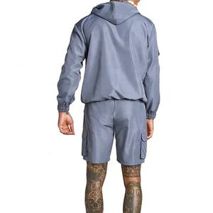 2024 personnalisé deux pièces coupe-vent ensemble de veste courte fermeture éclair en Nylon Streetwear coupe-vent ensemble court pour hommes - Product Image 4