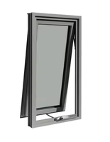 Fenêtre suspendue supérieure en aluminium enduit de poudre de haute qualité LowE clair Double verre trempé escalier d'eau économe en énergie extérieur