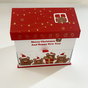 Scatola <span class=keywords><strong>Regalo</strong></span> Ecologica a Forma di <span class=keywords><strong>Casa</strong></span> per Natale, in Cartone Rigido Grigio, Pronta per Caramelle <span class=keywords><strong>e</strong></span> Bomboniere, Basso MOQ - Product Image 5