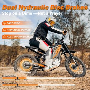 G300 Pro in alluminio elettrico Dirt Bike per adulti 12V 70Ah batteria 6500W motore 50 MPH velocità 70 miglia gamma 350 Lbs capacità di carico - Product Image 6