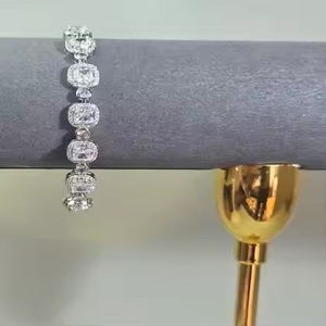 Pulsera de tenis de oro blanco de 14K, corte redondo, Moissanite Diamond Lab, brillo creado para mujeres y niñas - Product Image 3