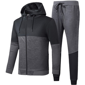Survêtements de sport pour hommes personnalisés tenue 2 pièces en gros fermeture éclair complète chaud décontracté survêtement OEM jogging costume de sport pas cher - Product Image 1
