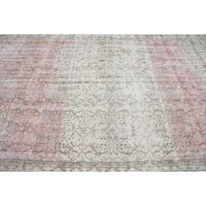 Tapis vintage 6,8 x 10,4 pieds, tapis turc oriental rose en laine - Product Image 4