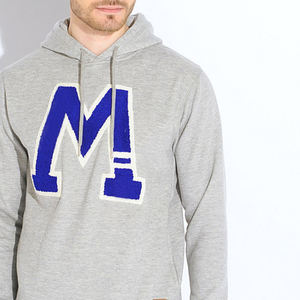 Sweat-shirt à capuche bleu à broderie en chenille, motif uni d'hiver, coupe ajustée, 2025 - Product Image 3