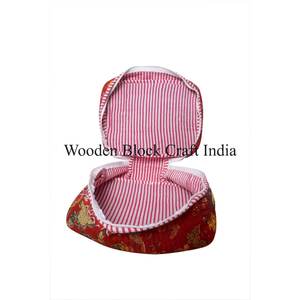 New Stylish 3-Piece Blue Floral Quilted Fabric <b>Toiletry</b> vanity Set Durable Portable Travel Organizer Cosmetic <b>Bags</b> Cases - Product Image 3