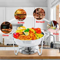 Equipement de restauration commerciale réchaud buffet rond en acier inoxydable 6L réchaud buffet de luxe