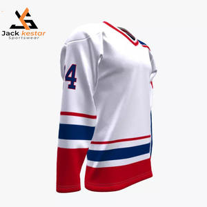 ชุดยูนิฟอร์มฮอกกี้น้ำแข็งสำหรับผู้ใหญ่ของปากีสถาน ผลิตจากโพลีเอสเตอร์ 100% บริการ OEM ODM ผลิตตามสั่ง แบบเรียบ ไซส์ใหญ่ - Product Image 5