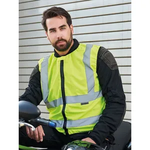 Gilet de moto haute visibilité avec autocollants et lumières réfléchissants pour la sécurité et la promotion - Product Image 3