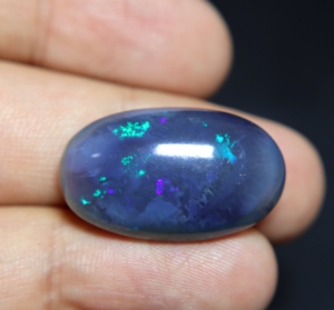 Lightning Ridge Australian Black Opal Natural Loose Oval Cut Smooth Cabochon Gemstone Australian Black Opal - Product Image 2