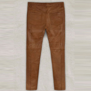 Marque privée Pantalons en cuir pour hommes à vendre Pantalons en cuir pour hommes de couleur unie Pantalons en cuir multi-poches - Product Image 5