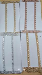 Cintas de encaje bordadas metálicas hechas a medida en elegantes tonos de plata, oro rosa, oro y champán. Ideal para Sari lehenga - Product Image 5