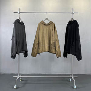 Sudadera con Capucha Personalizada para Hombre, Gruesa, 450 g/m², Estilo Desgastado, Lavado Ácido Vintage, Impresión 3D, Sudadera con Capucha Lisa - Product Image 3