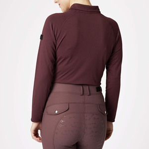 Conception personnalisée col chemise d'équitation à manches longues vêtements équestres doux confort Fit couche de base haut porter des chemises - Product Image 4