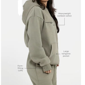 Sweat-shirt uni en molleton à épaules tombantes avec cordon de serrage unisexe pour hommes et femmes, sweat-shirt en coton surdimensionné lourd avec logo personnalisé - Product Image 5