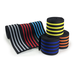 Wholesale Cotton Knee Support Bandage <b>White</b> with Red Stripes Breathable Pull-On Protection Unisex All Seasons - Product Image 2