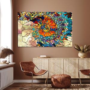Abstract Fractal Canvas Print: Vibrant <b>Stained</b> <b>Glass</b> Wall Art,WRAPPED CANVAS - Product Image 1