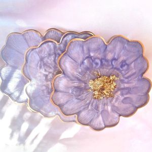 Sous-verres en résine époxy avec ensemble de supports Moules Dessous de verre Plaque Artisanat Plateau en silicone d'Inde - Product Image 3