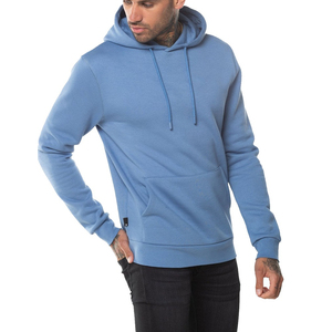Sudadera con capucha azul claro para hombre Sudadera con capucha de invierno de cuello alto de etiqueta privada con diseño de parche - Product Image 5