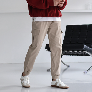 Pantalon pour homme Style coréen de qualité supérieure Pantalon cargo en coton Pantalon décontracté extensible 4 voies Streetwear confortable toute la journée H4008 - Product Image 5