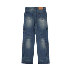 กางเกงยีนส์ผู้ชายสไตล์วินเทจแบบใหม่ ขายส่ง ไม่ขาด ทรงสกินนี่ ฟอกสี ยืดได้ แต่งผ้าปะติด สีพื้น สำหรับหนุ่ม - Product Image 3