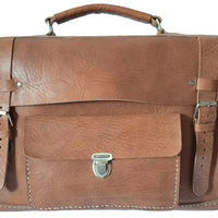 Maletín tipo bolsa dura de cuero genuino
