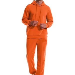 Conjunto de chándal de gimnasio de invierno para hombre 100% algodón logotipo personalizado Sudadera con capucha de gran tamaño Jogger impreso deporte chándal en blanco para hombre, 100% algodón - Product Image 1