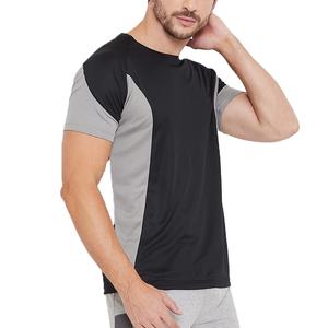 Venta al por mayor de los hombres de la moda deportes camiseta Jersey de algodón de manga corta cuello redondo Logo impreso bloque de color Slim entrenamiento de gran tamaño - Product Image 1