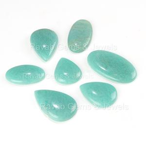 พลอยอะมาโซไนต์ทรงหลังแบนหลายรูปร่างสีเขียวเรียบตามธรรมชาติมีหลายขนาดอเนกประสงค์สำหรับการทำเครื่องประดับ - Product Image 1