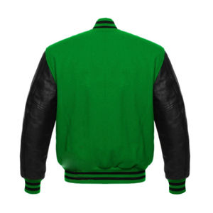 Chaqueta Universitaria para Hombre, Chaqueta de Cuero Suave 100% Lana, Transpirable, con Mangas de Estilo Universitario, Estilo Urbano, Invierno, Servicio OEM - Product Image 4