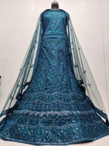 Designer Heavy Jarkan Work Single Can 3m Flair Butti Border Net Dupatta Summer Wedding Festive Sales Party Lehenga Choli - Product Image 2