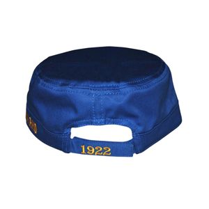Sigma Gamma Rho SGRho Captain Cap Royal Blue 20 <b>Wool</b> 80 Acrylic Crest Embroidered Front Back Adjustable Studded Sorority Hat - Product Image 2