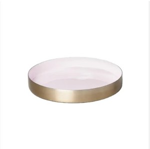 Bandeja de servicio redonda moderna con asa Decoración elegante de aluminio negro para el hogar para bodas y funciones - Product Image 3