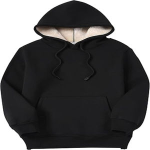 2025 hommes décontracté hiver pull sweat 100% coton lourd Sherpa polaire doublé uni teint solide motif à capuche pour homme - Product Image 6