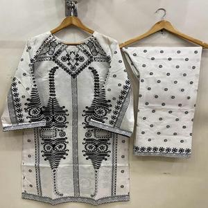 กางเกงเคอร์ติ2ชิ้นผ้าฝ้ายสำหรับผู้หญิงคอลเลคชั่นใหม่ลูกไม้เคอร์ติสแบบลำลองดีไซน์ใหม่ล่าสุดสำหรับมุสลิม - Product Image 1